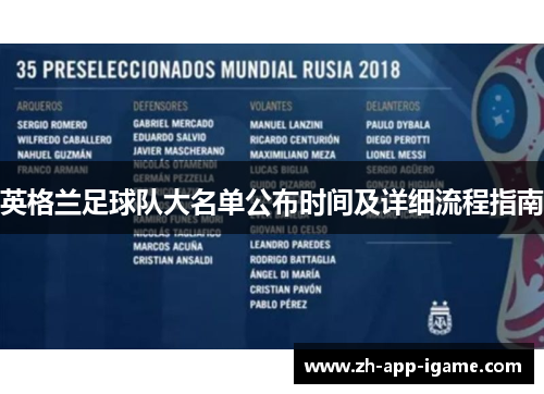 英格兰足球队大名单公布时间及详细流程指南